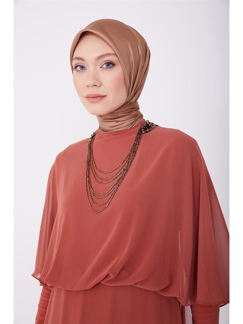 Turuncu Abiye Elbise 23Yd3361