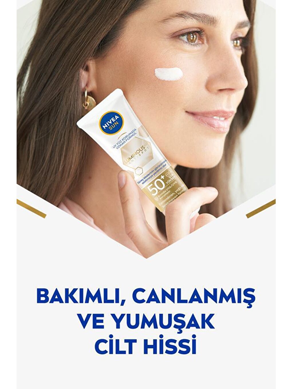 NIVEA Şeffaf Luminous630 Leke Karşıtı Güneş Koruyucu Yüz Kremi 40ml, SPF50, Hyalüronik Asit, E Vitamini, UVA/UVB - 1