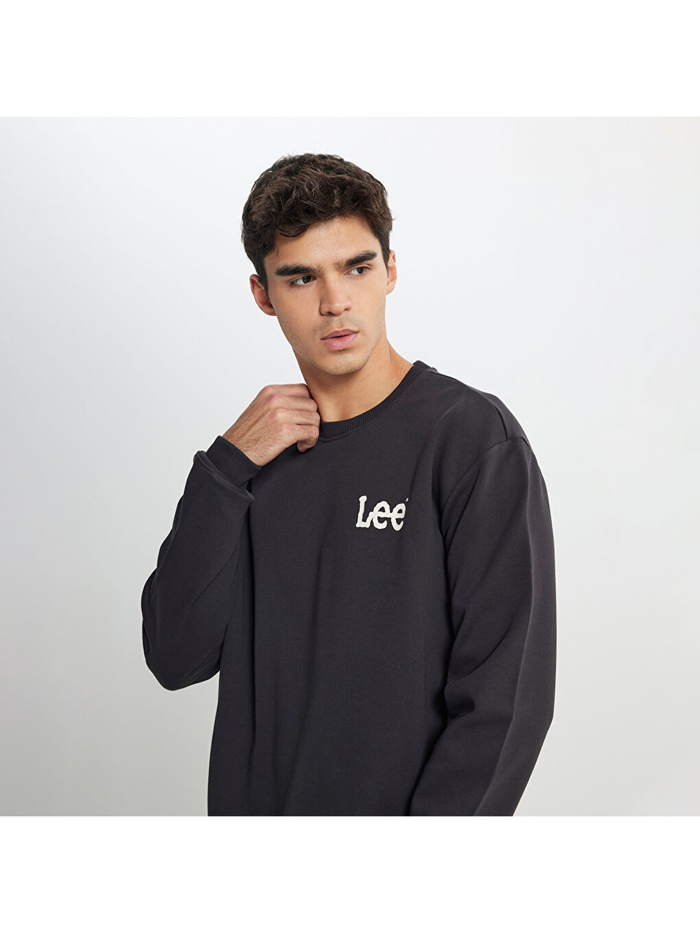 Lee Erkek Siyah Yuvarlak Yaka Sweatshirt - 1