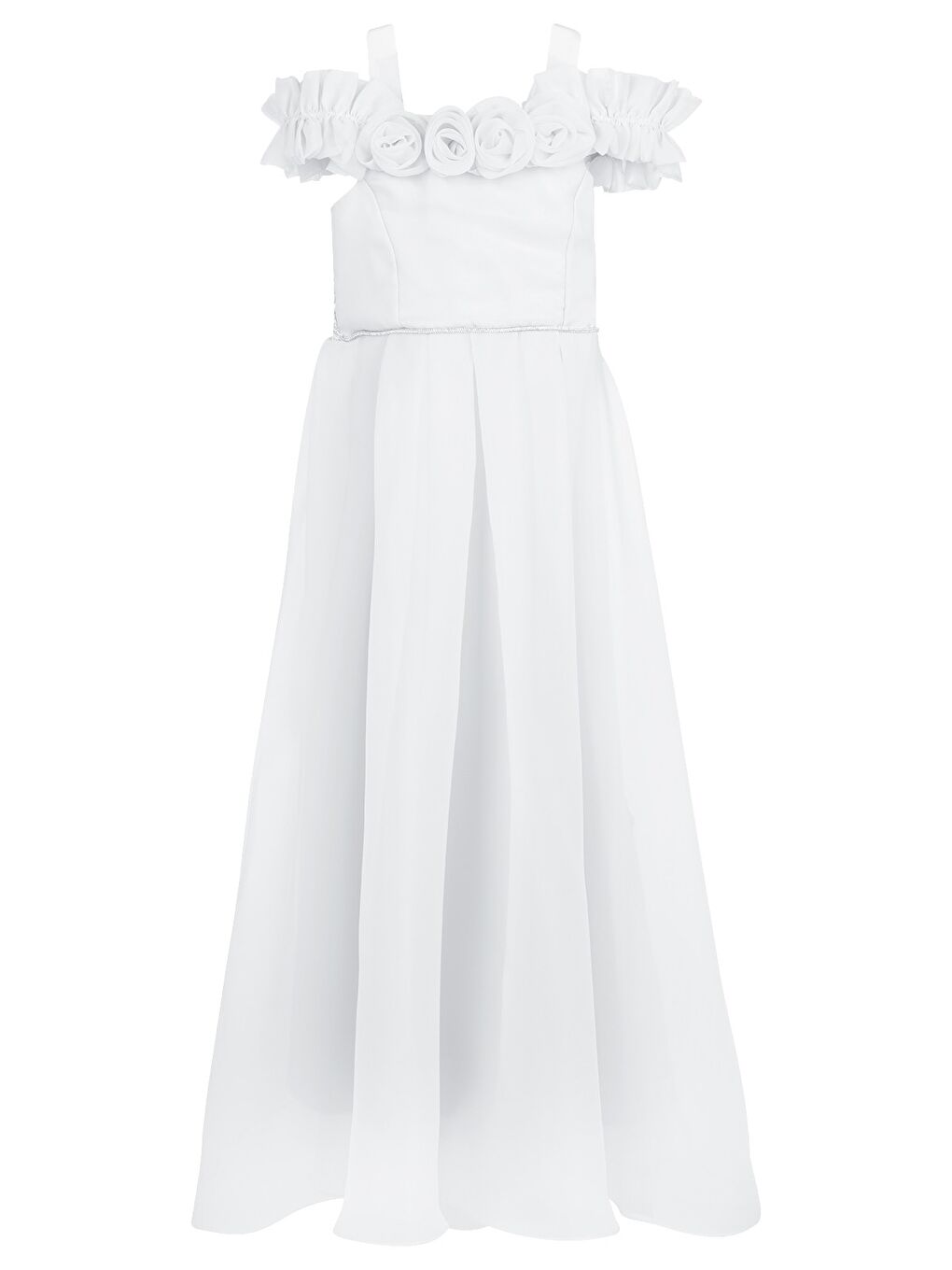 Girls 6-14 Yaş Abiye - Beyaz 12-13 Yaş