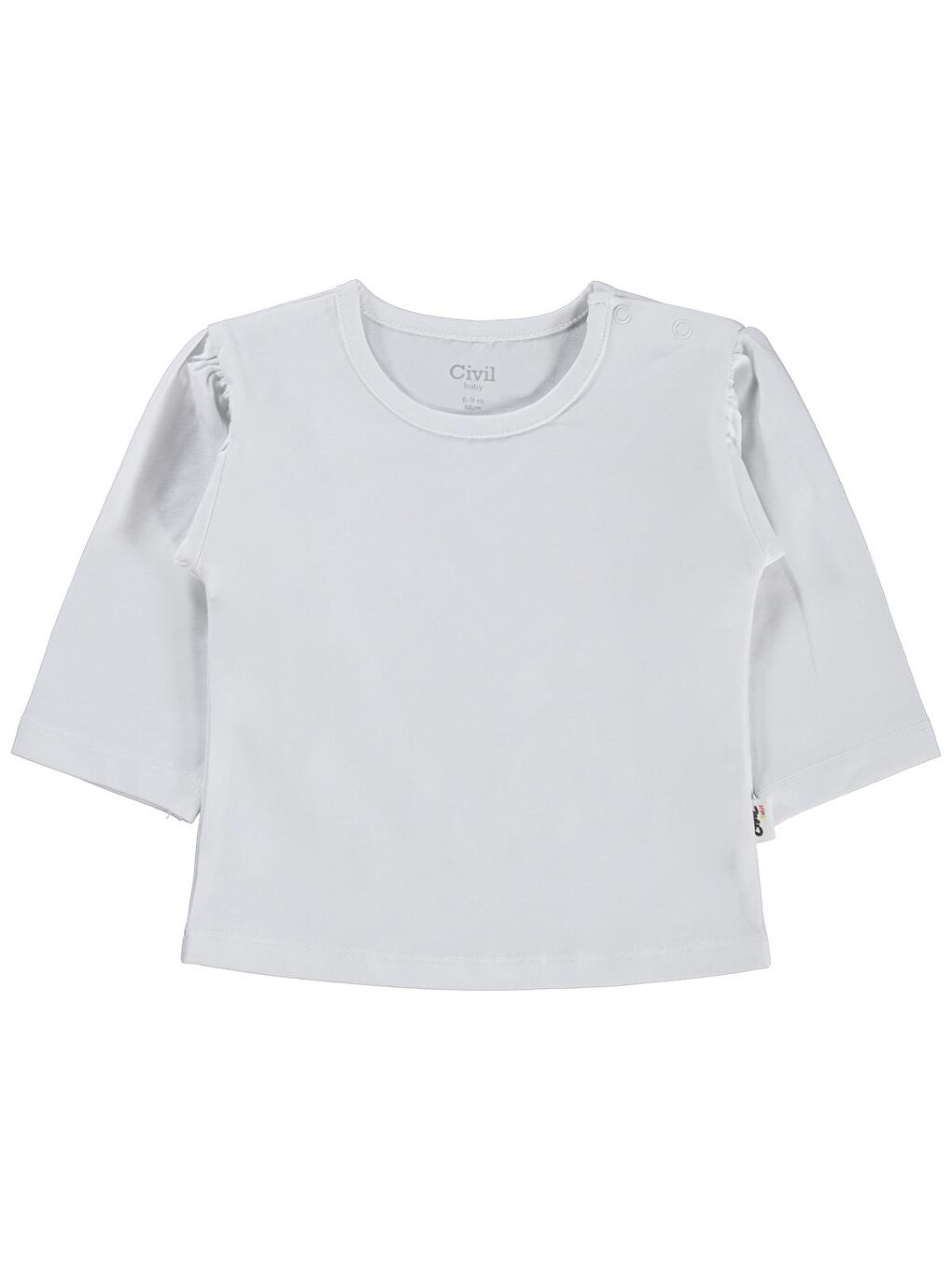 Baby Düz Basic 6-18 Ay Sweatshirt - Beyaz