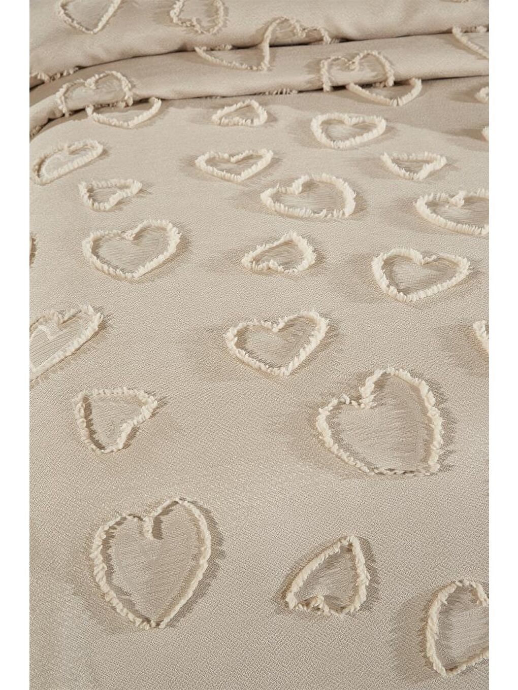 Pure Love 3 Parça Çift Kişilik Pike Takımı Bej-3