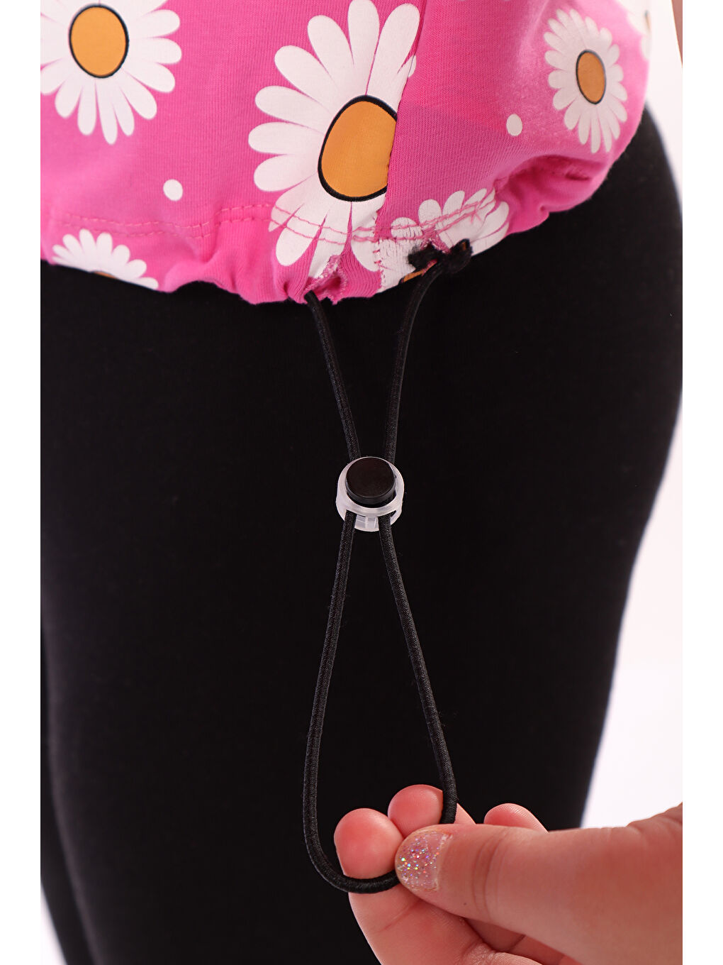 Fuşya Kız Çocuk Komple Papatya Baskılı Tişört-1