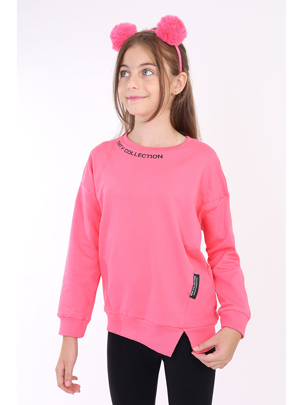 Fuşya Kız Çocuk Baskılı Sweatshirt