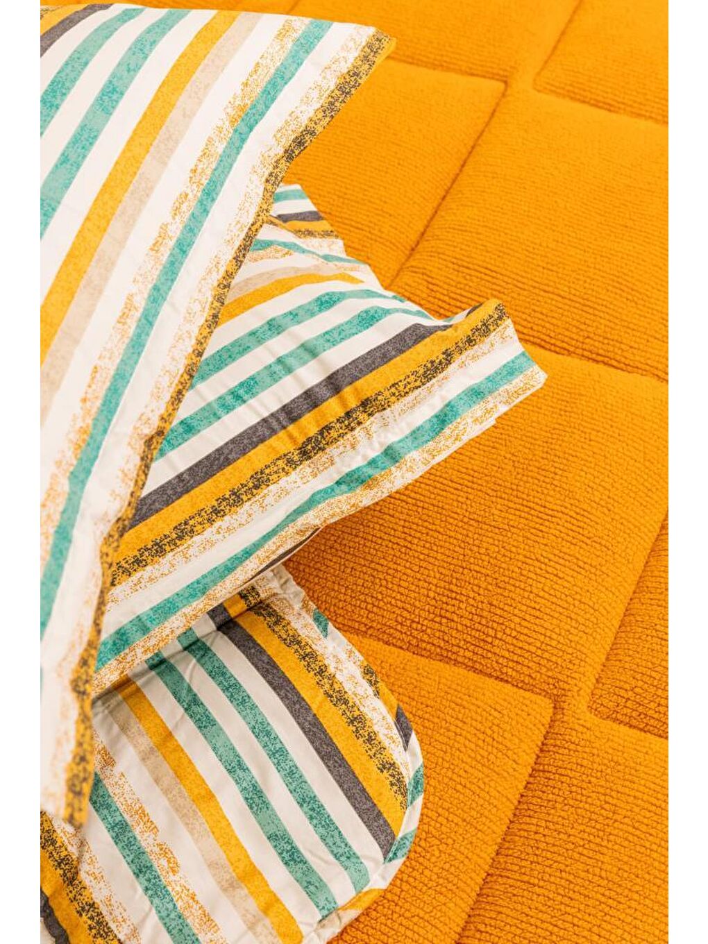 Sherpa Pelüş Çift Kişilik Lastikli Çarşaflı Comforter Set Turuncu-2