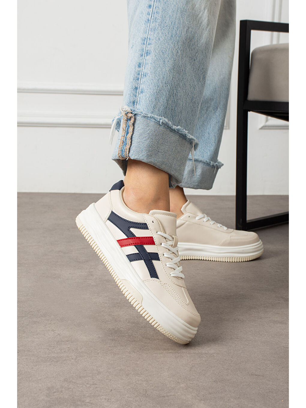 Bej Kadın Günlük Sneaker Spor Ayakkabı-2