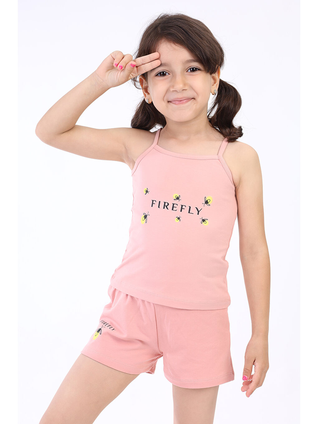 Toontoykids Pembe Kız Bebek Baskılı Şortlu Takım