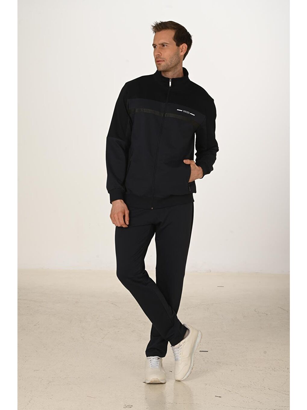 Lacivert Pamuklu Erkek Eşofman Takımı 5279-3