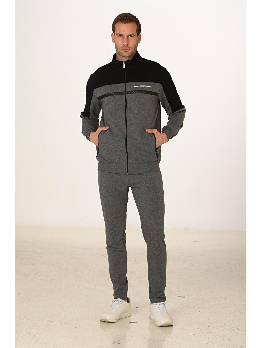 Antrasit Pamuklu Erkek Eşofman Takımı 5279