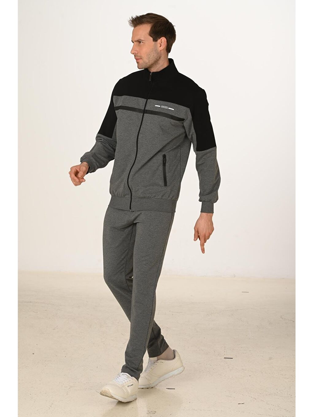 Antrasit Pamuklu Erkek Eşofman Takımı 5279-2