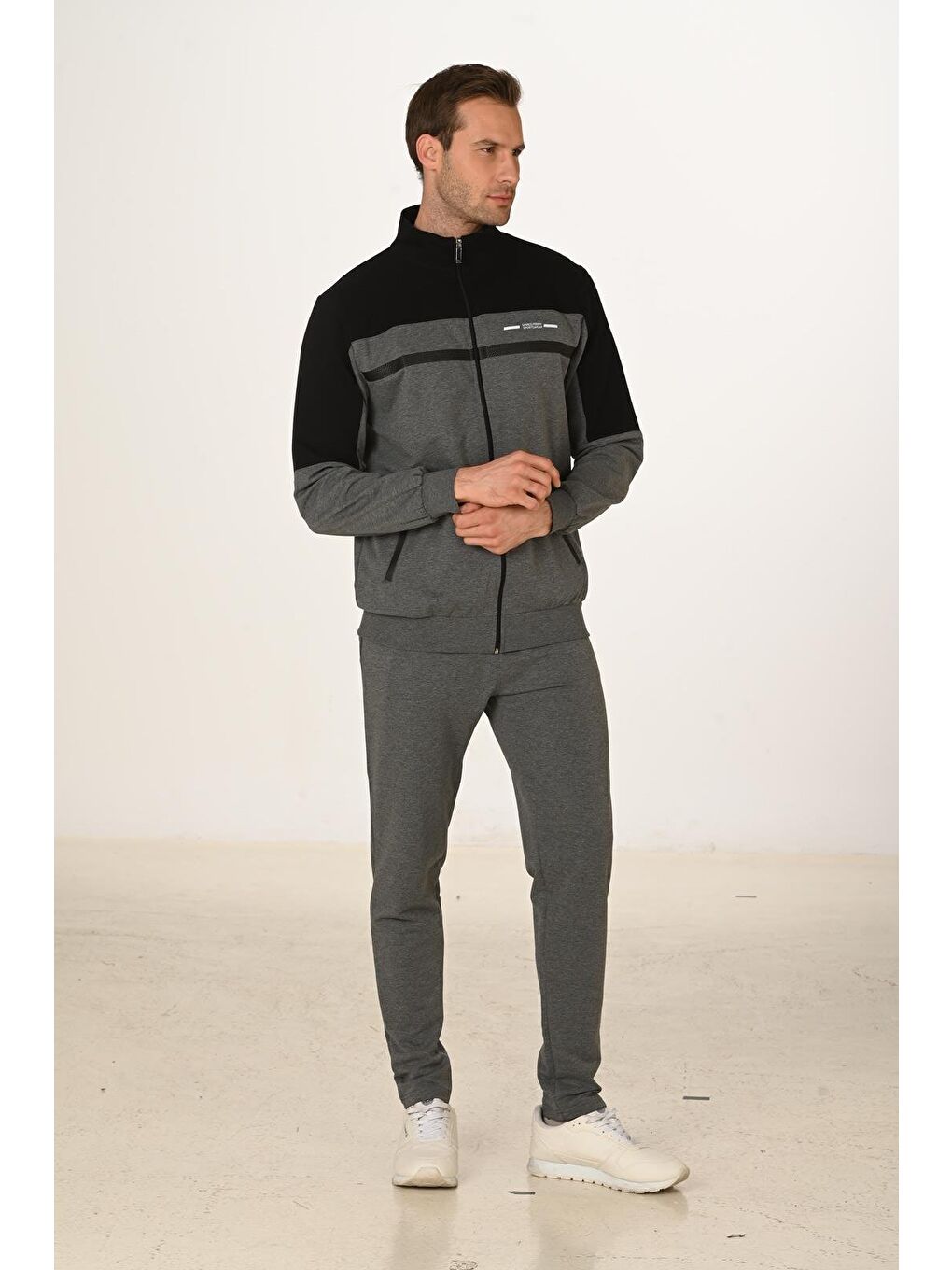 Antrasit Pamuklu Erkek Eşofman Takımı 5279-3