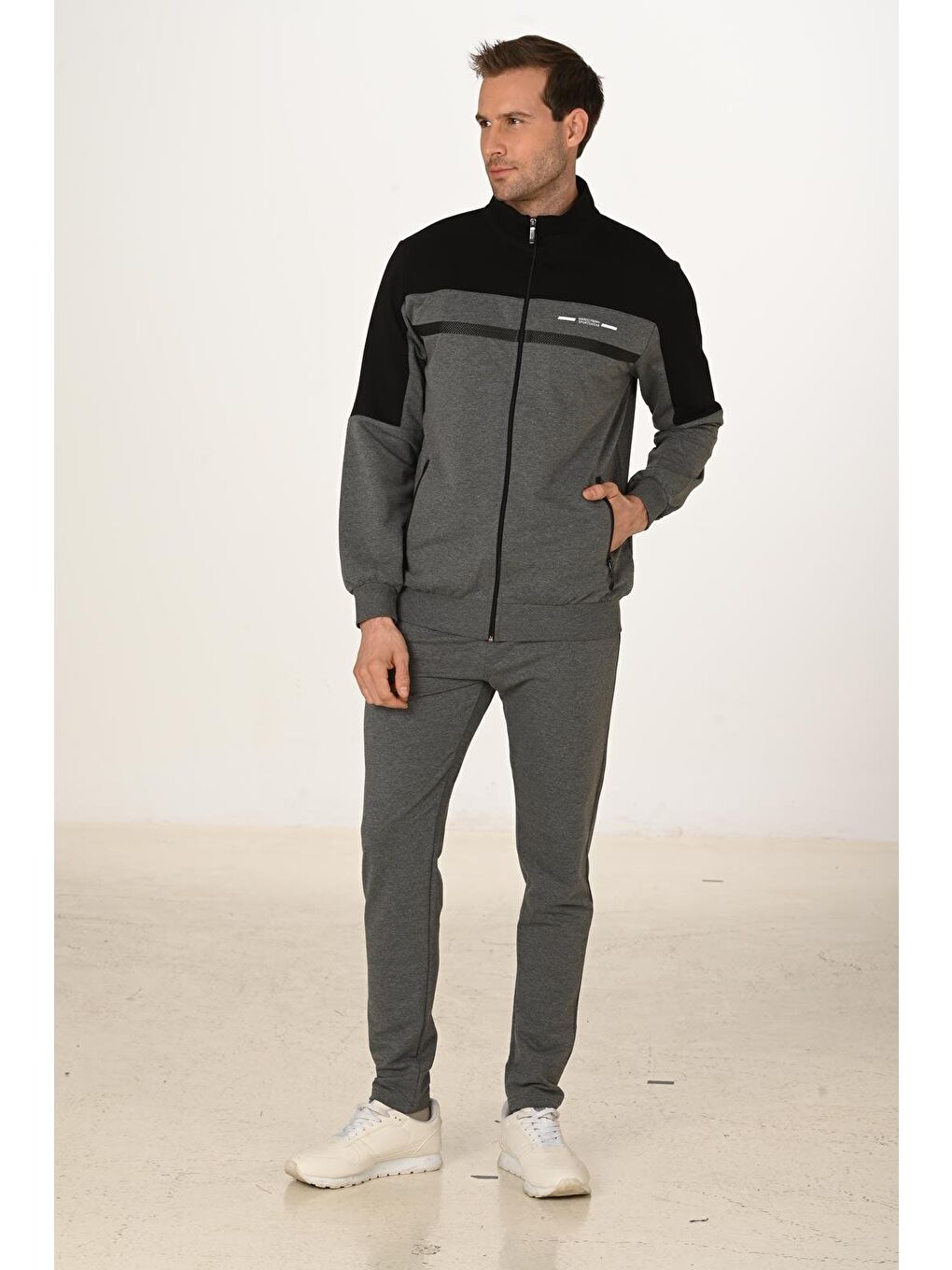 Antrasit Pamuklu Erkek Eşofman Takımı 5279-4