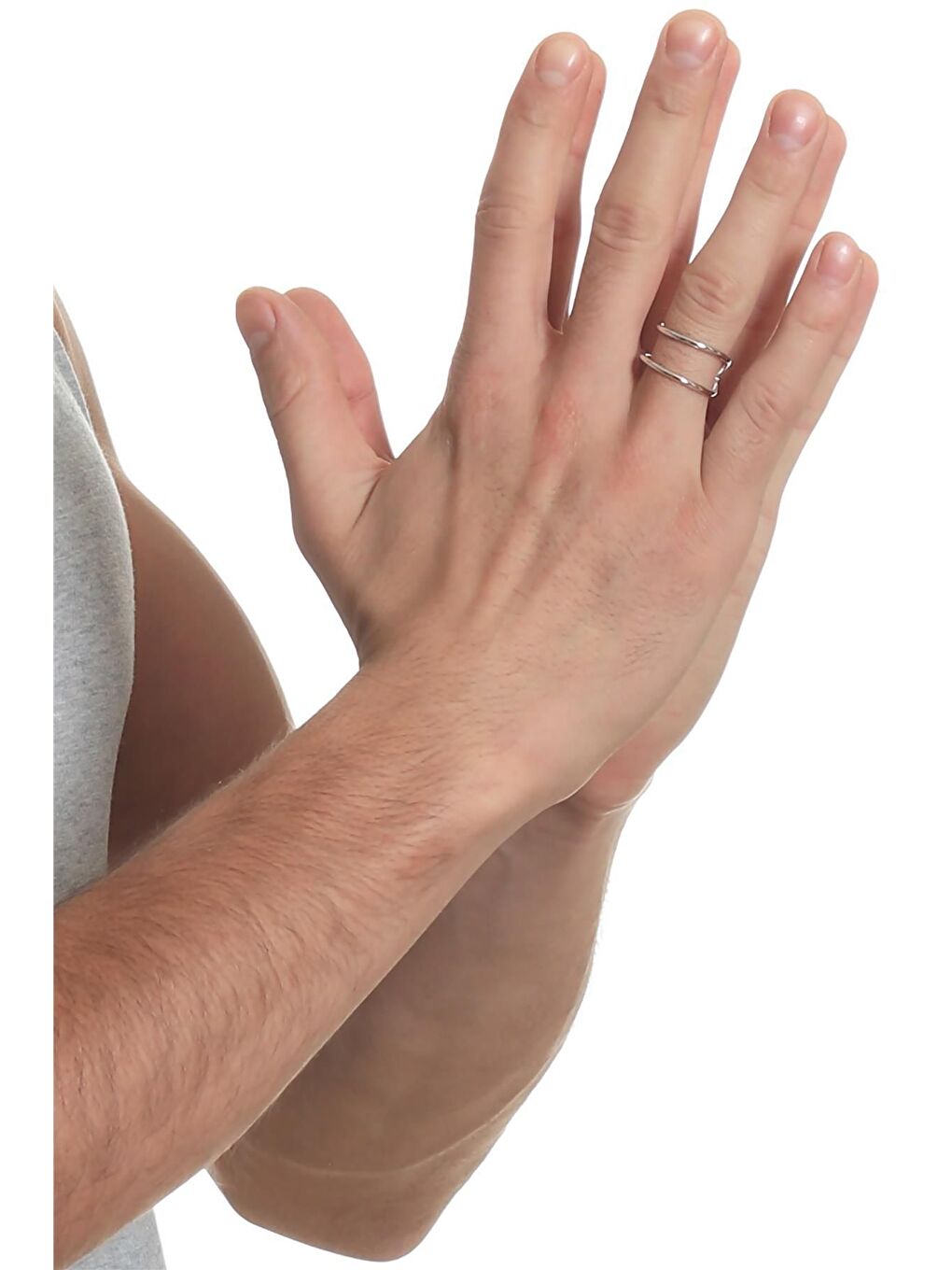 Gri Erkek Lak Kaplama Tel Sarma Yüzük-1