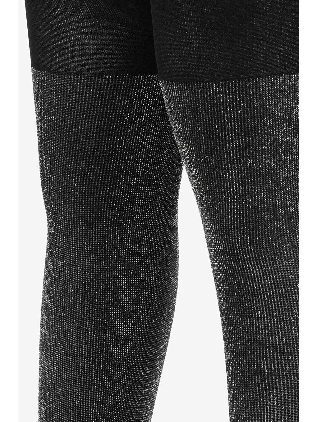 Siyah Sim Detaylı Kız Çocuk Külotlu Çorap-1