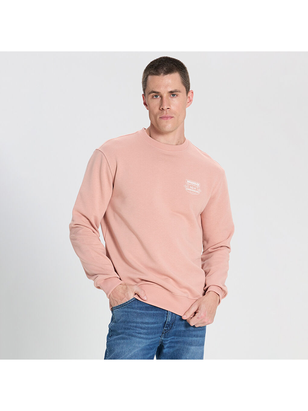 Wrangler Erkek Pembe Yuvarlak Yaka Sweatshirt