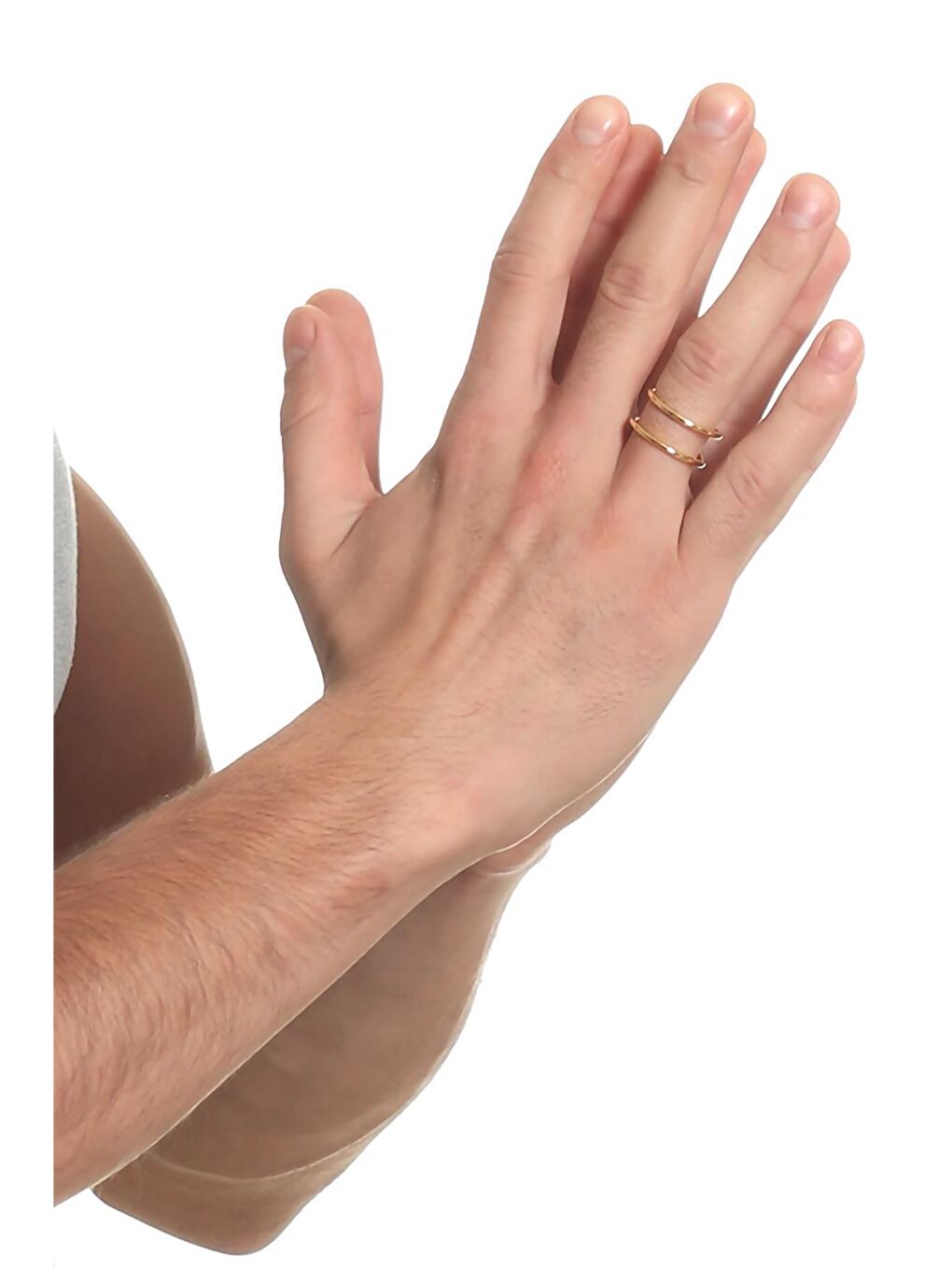 Sarı Erkek Lak Kaplama Tel Sarma Yüzük-1