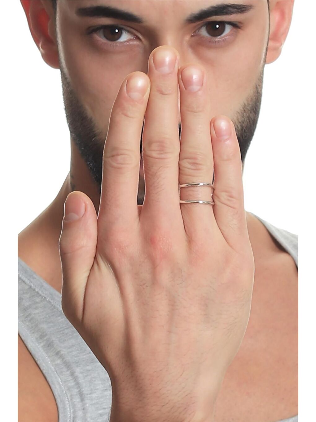 Gri Erkek Lak Kaplama Tel Sarma Yüzük-2