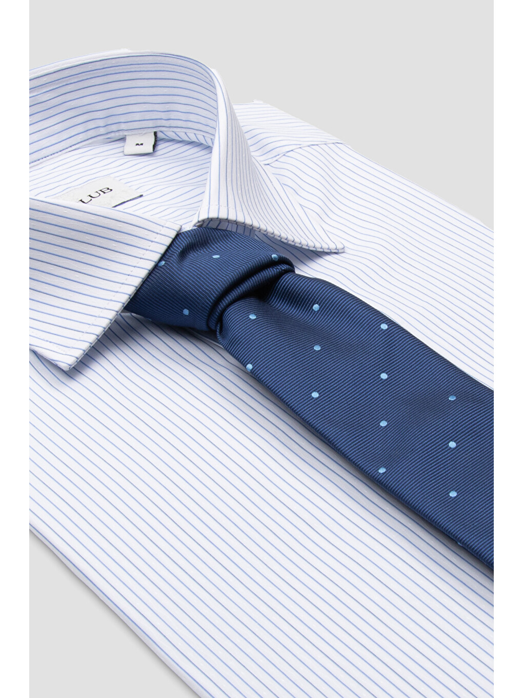 Oscar Poplin Pamuklu Slim Fit Beyaz Klasik Yaka Erkek Çizgili Gömlek-2