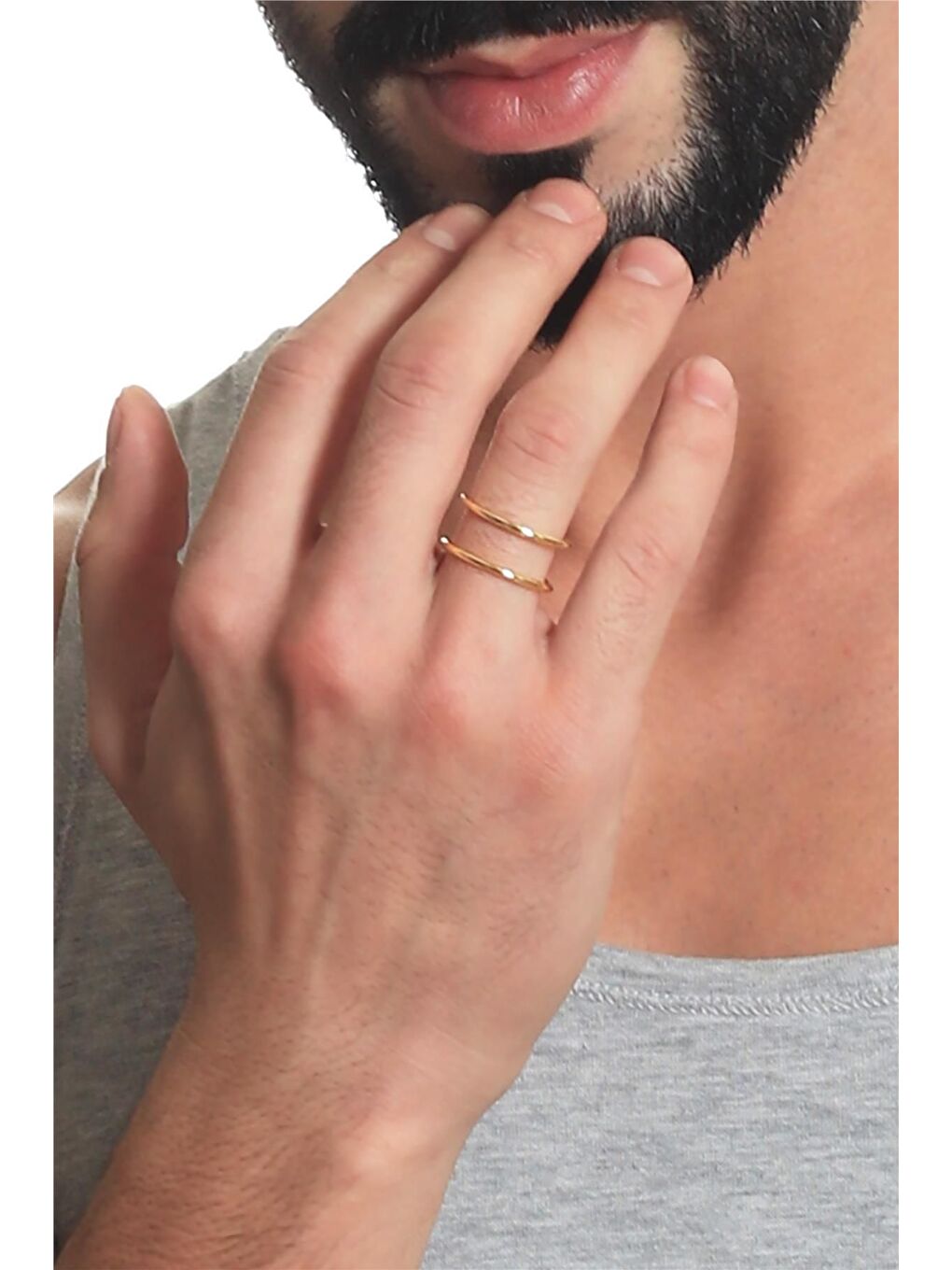 Sarı Erkek Lak Kaplama Tel Sarma Yüzük-3