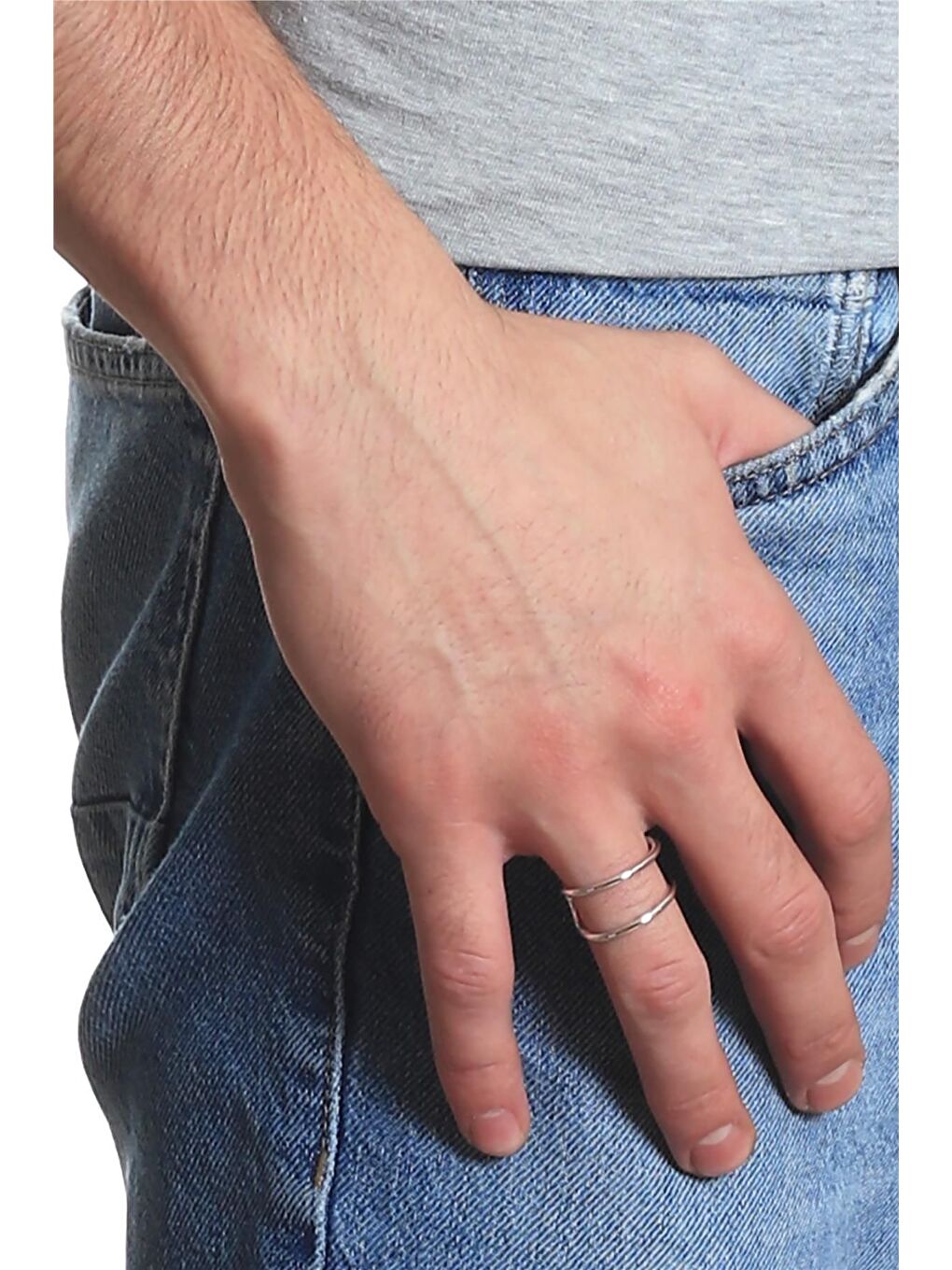 Gri Erkek Lak Kaplama Tel Sarma Yüzük-5