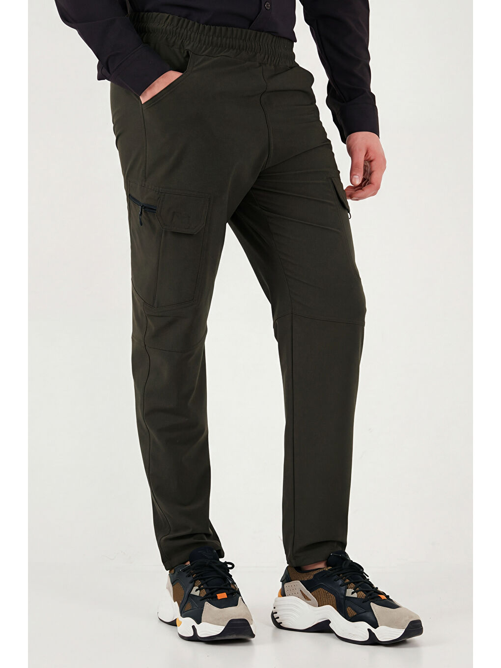 Haki Normal Bel Dar Paça Su İtici Trekking ve Kurye Pantolon 693719-3
