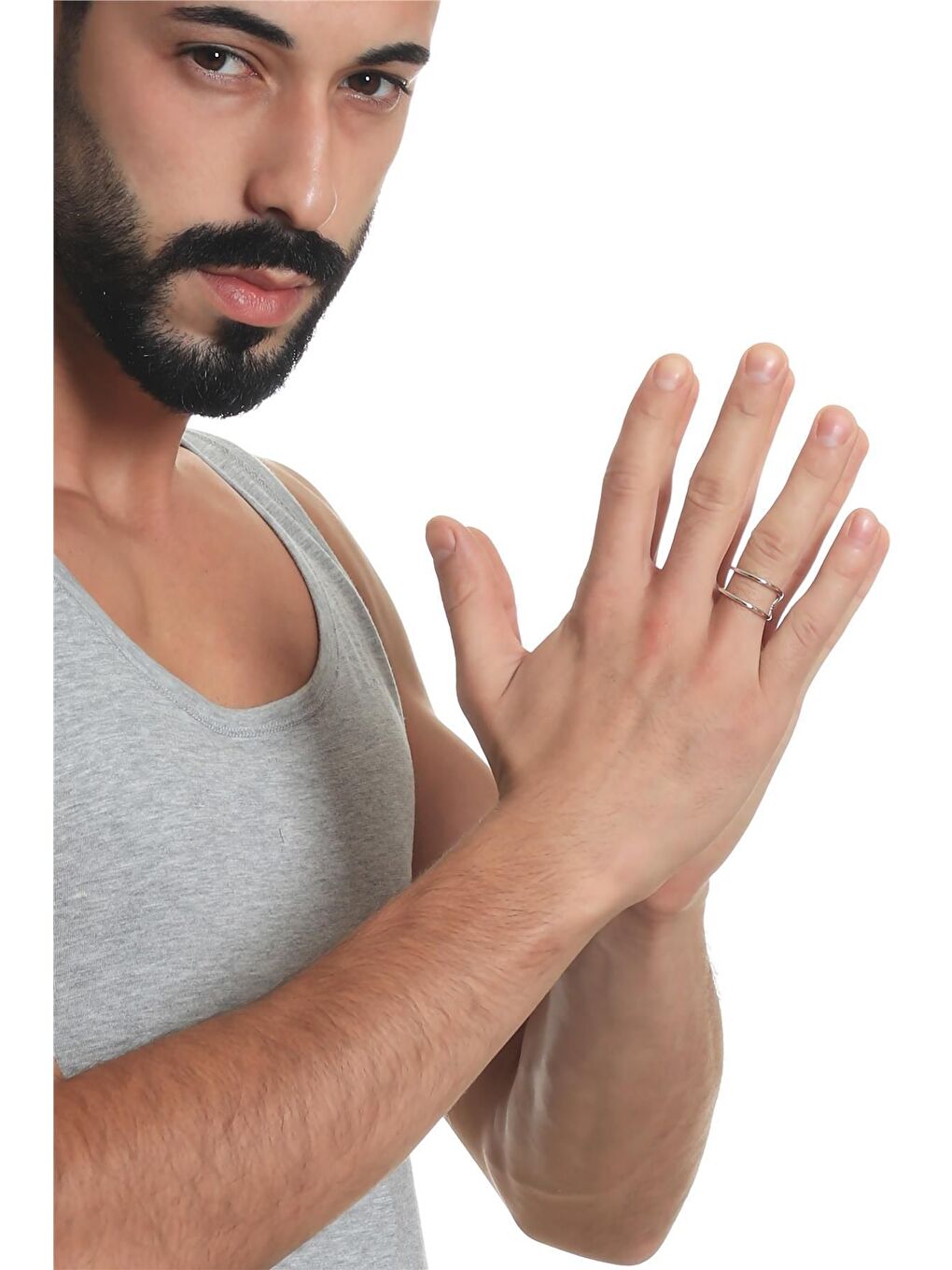 Gri Erkek Lak Kaplama Tel Sarma Yüzük-6