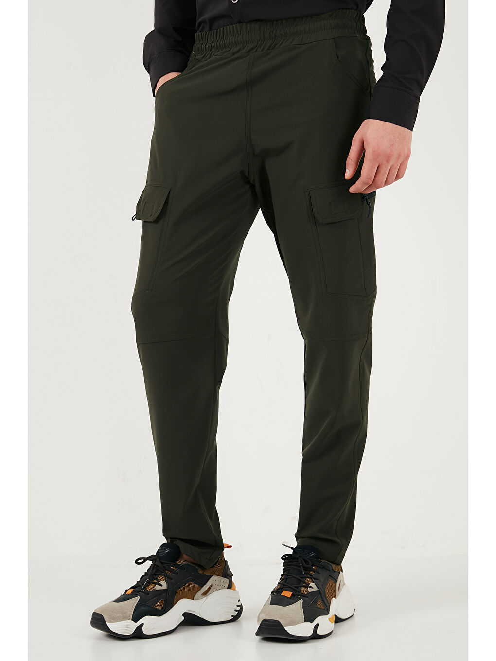 Haki Normal Bel Dar Paça Su İtici Trekking ve Kurye Pantolon 693719-4
