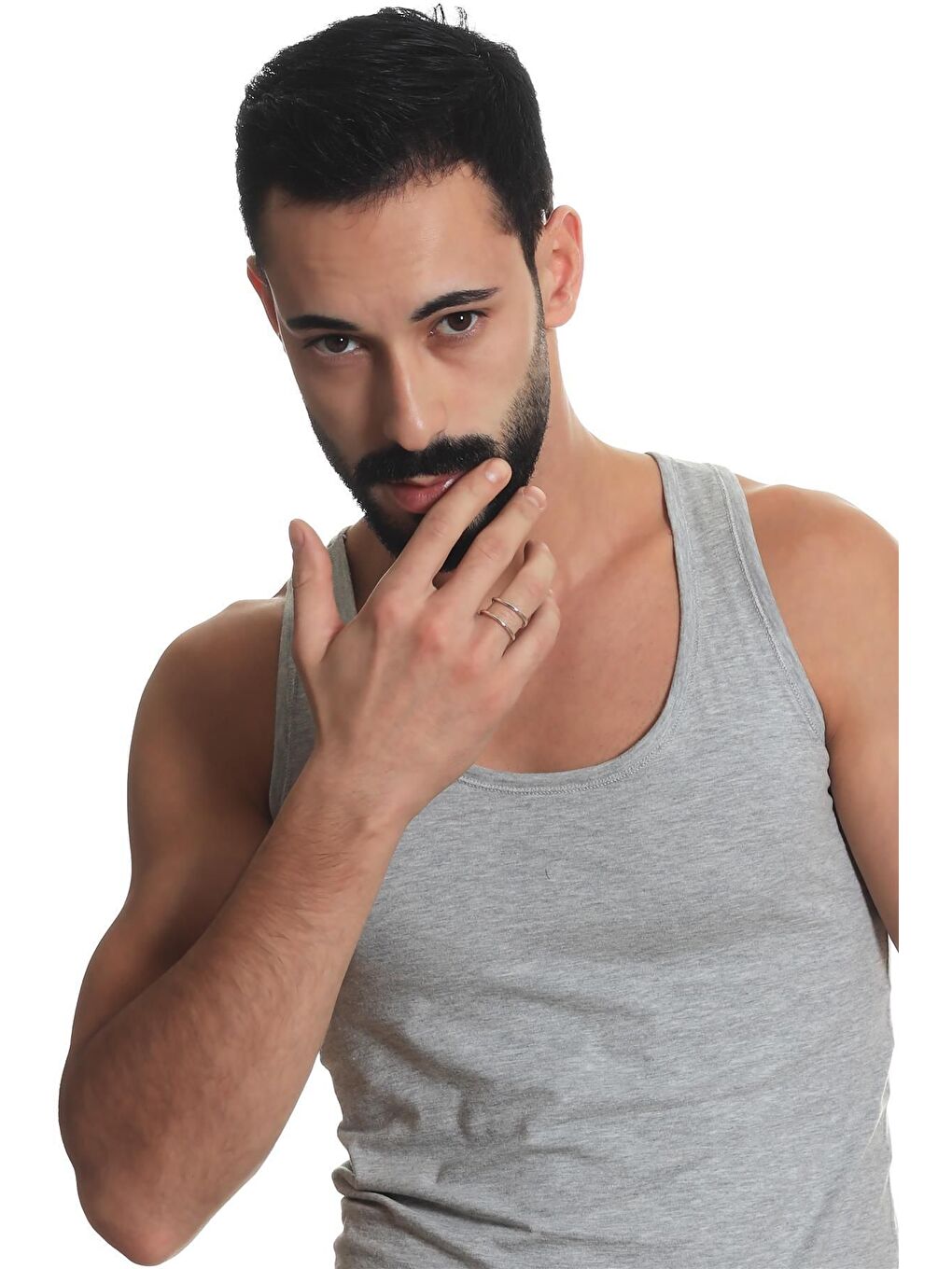 Gri Erkek Lak Kaplama Tel Sarma Yüzük-7