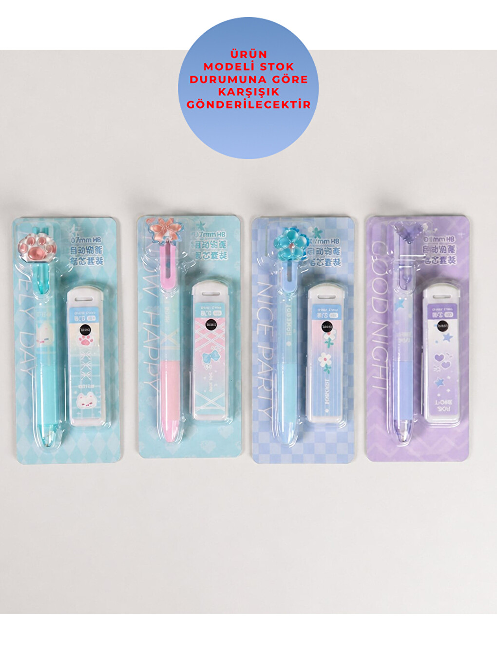 Pastel Figürlü Uçlu Kalem 0.7 Ve Uç Set