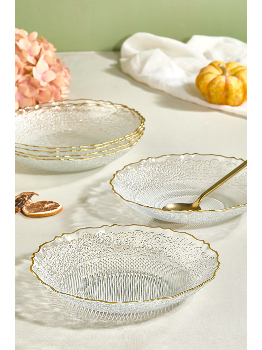 Renksiz Goblen Şeffaf 6 Parça 21 cm Yemek Tabağı Seti-1