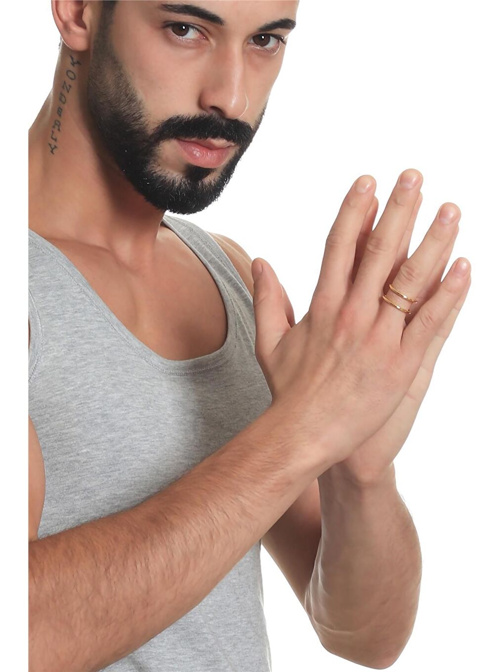 Sarı Erkek Lak Kaplama Tel Sarma Yüzük-6