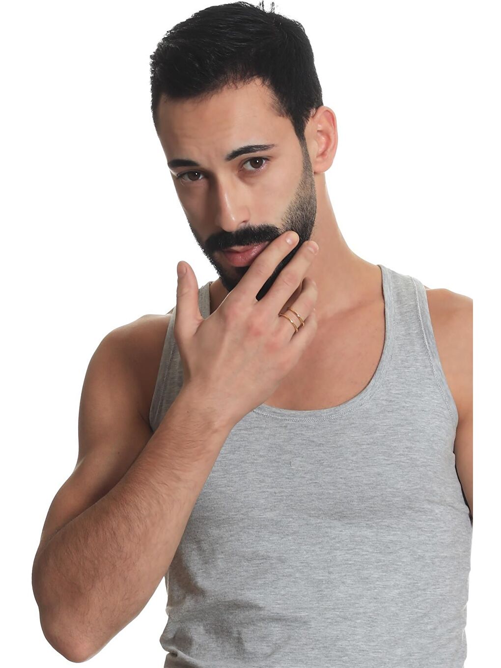 Sarı Erkek Lak Kaplama Tel Sarma Yüzük-7