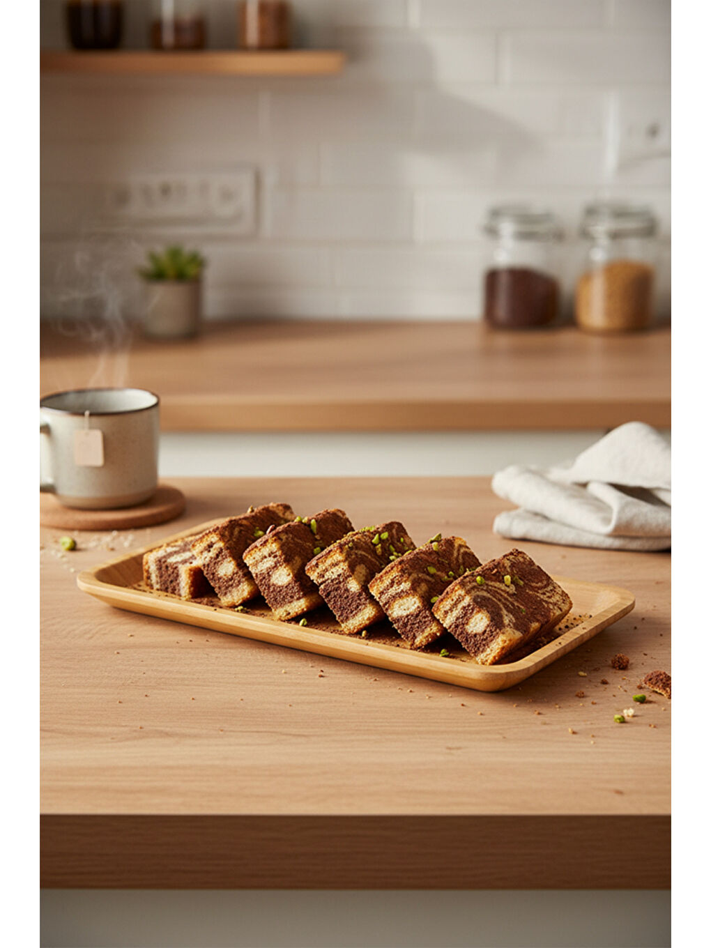 Bej Espresso Tepsi Küçük B2299-3