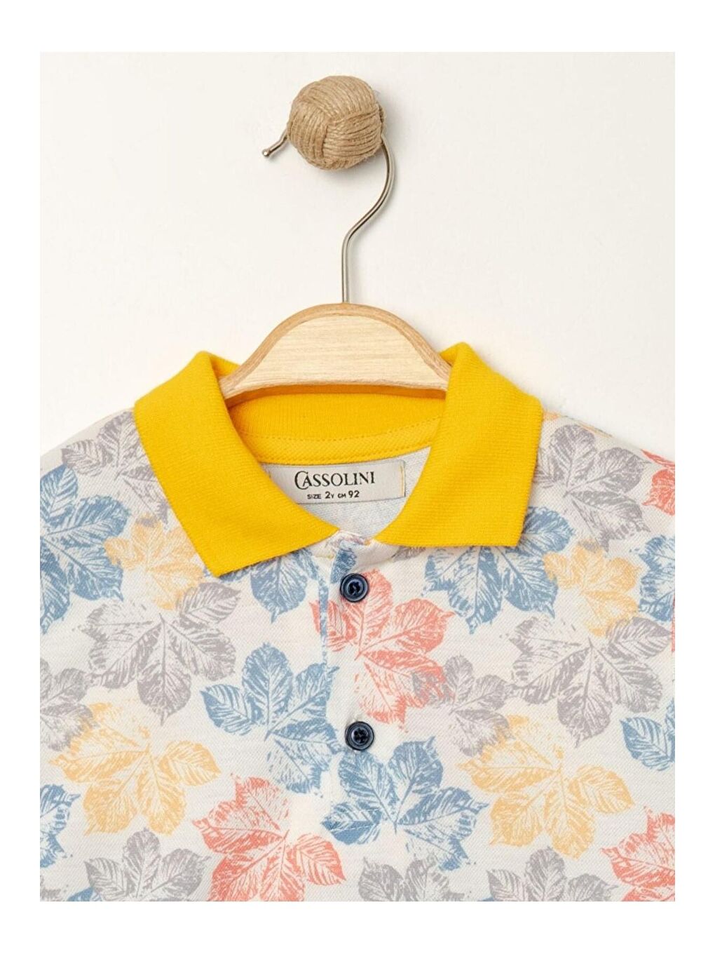 Sarı Yaprak Desenli Belden Ayarlanabilir Kısa Kollu Şortlu 2'li Takım Çocuk ve Bebek Giyim-5