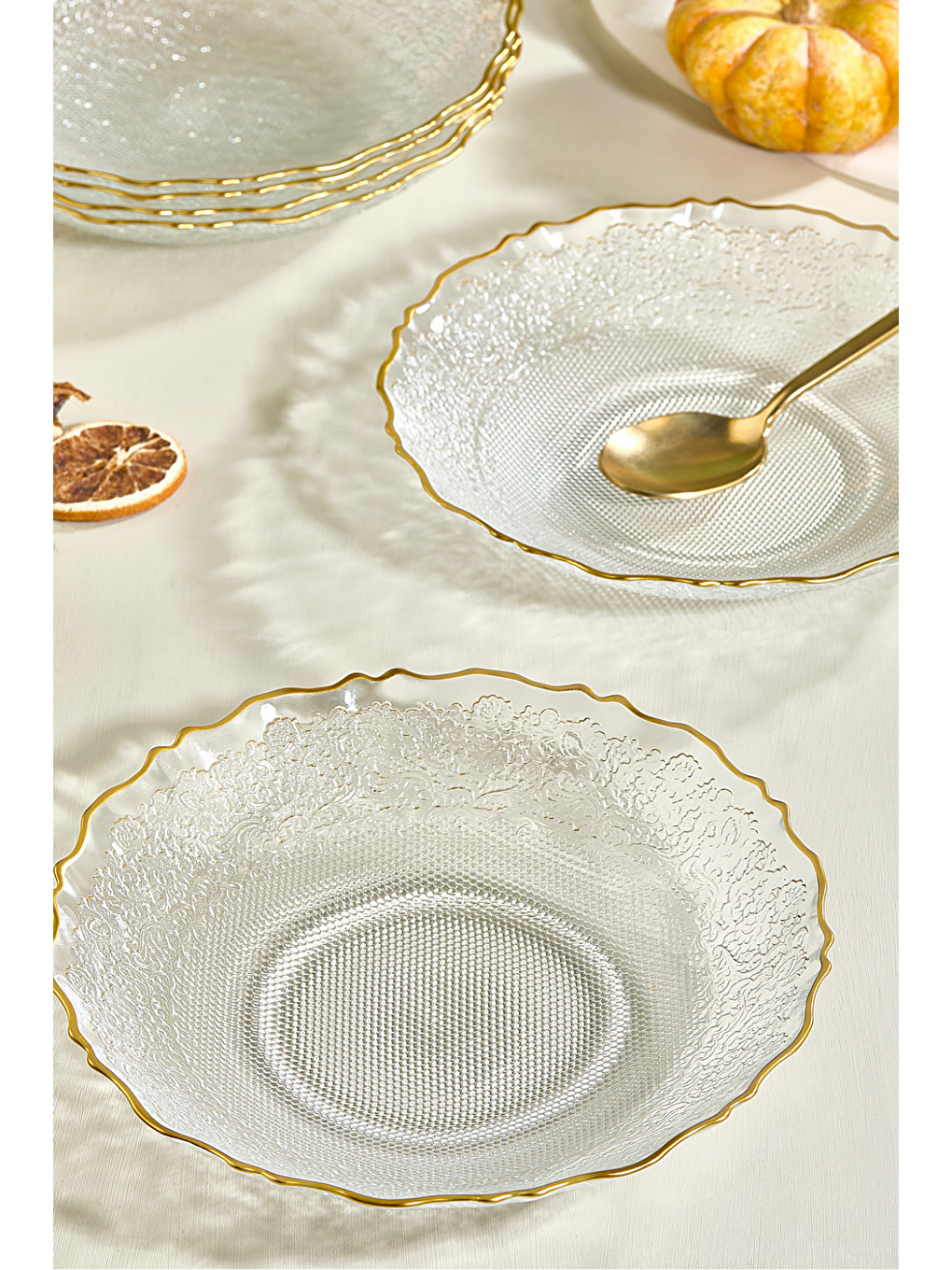 Renksiz Goblen Şeffaf 6 Parça 21 cm Yemek Tabağı Seti-2