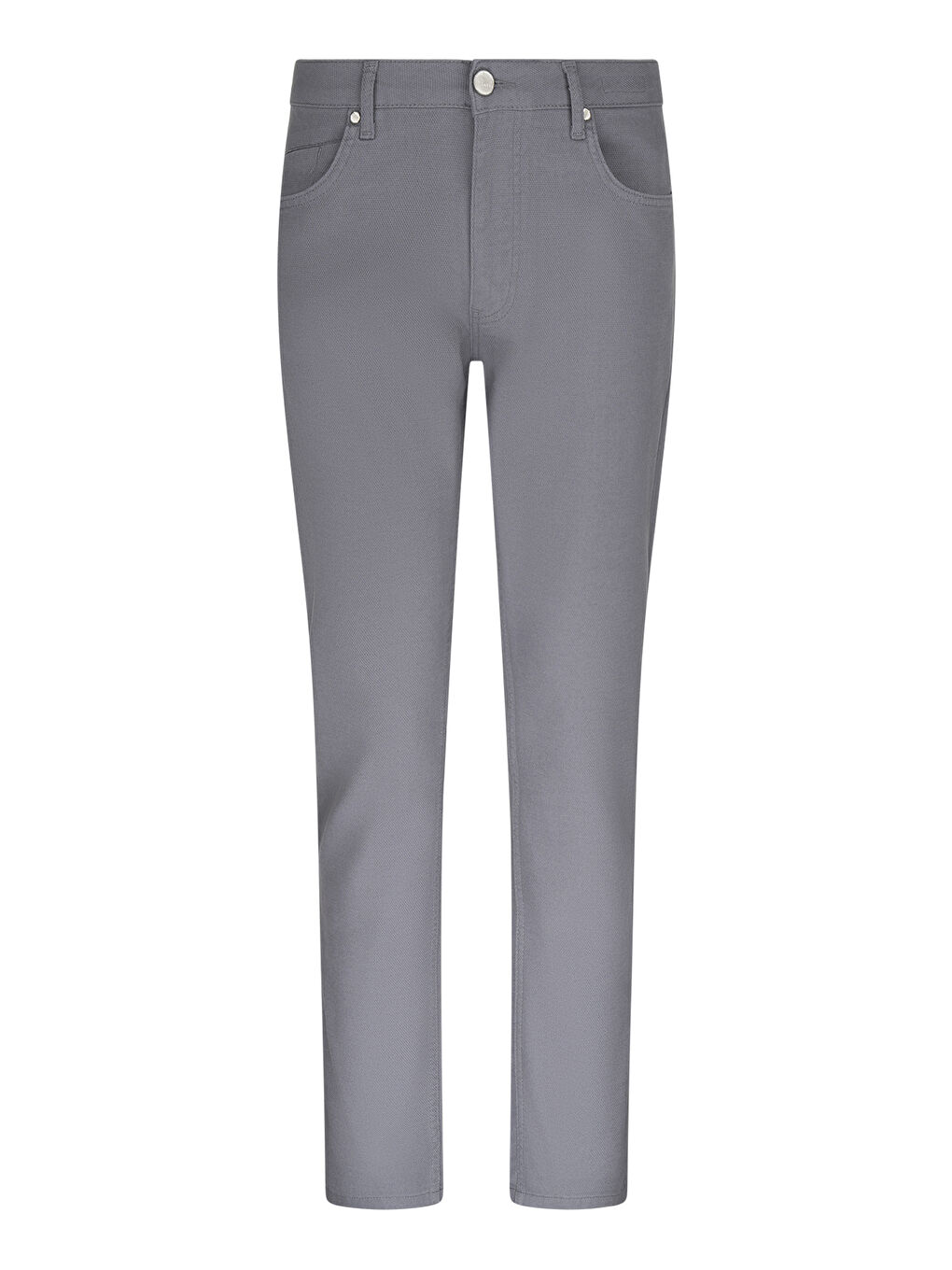 Gri Regular Fit 5 Cep Pamuklu Kanvas Pantolon