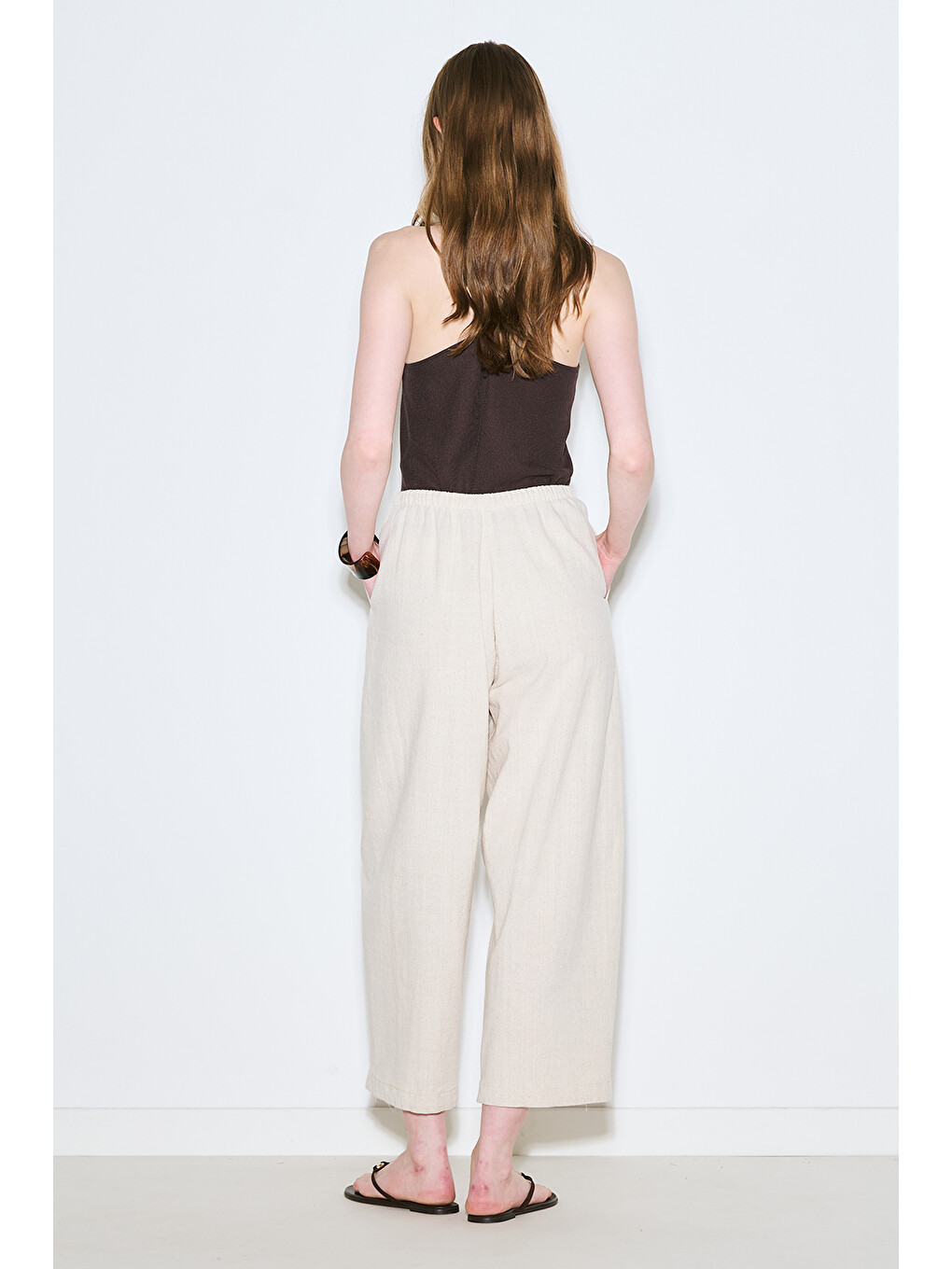 Bej Rustik Rahat Pantolon Natural-9