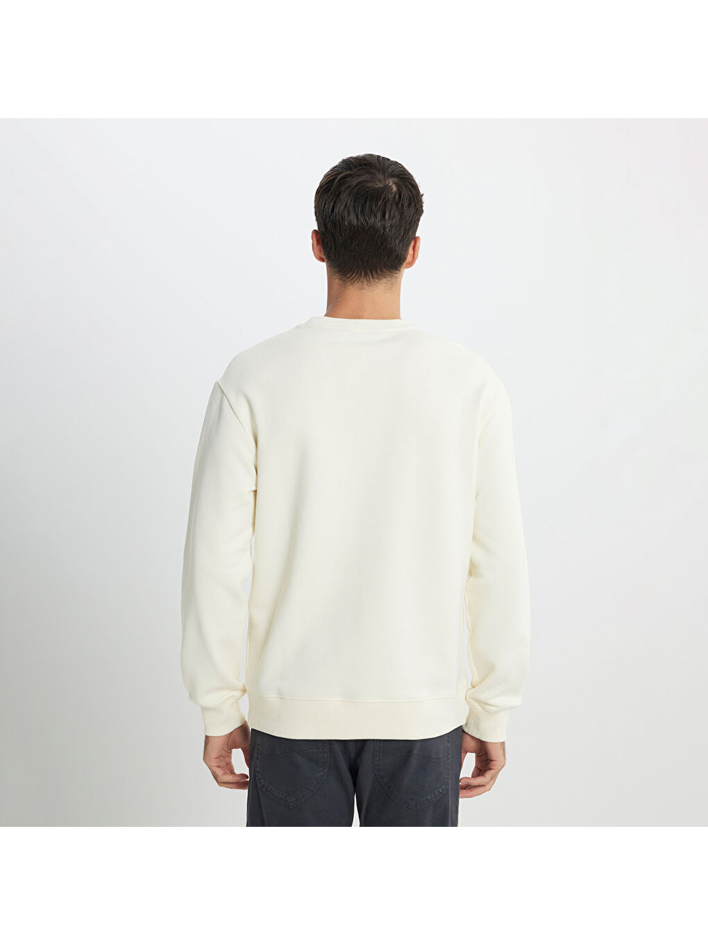 Lee Erkek Bej Yuvarlak Yaka Ekru Sweatshirt - 3