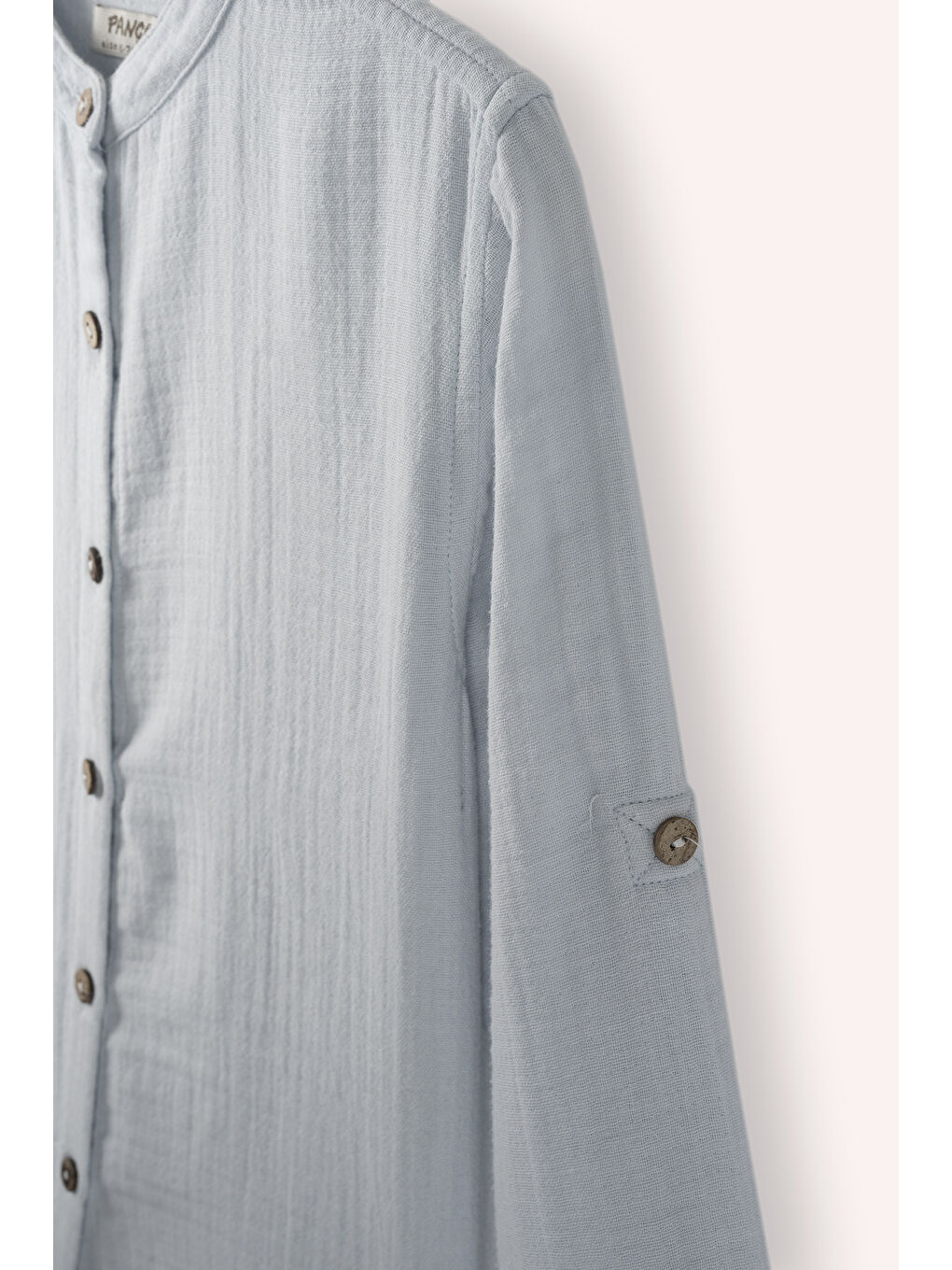 Mavi Erkek Çocuk Uzun Kollu Müslin Gömlek-1