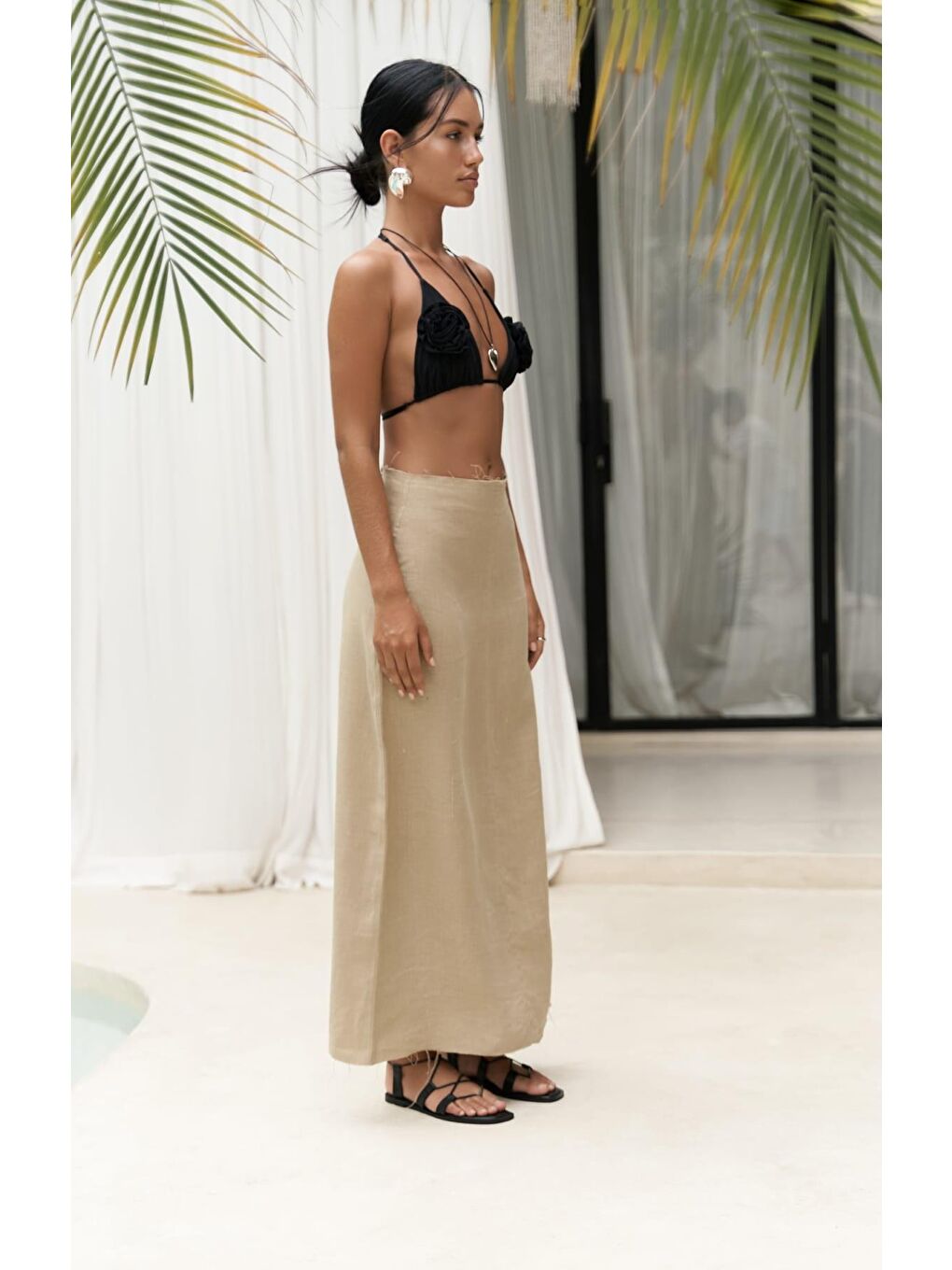 2798 - Samir Pis Detay Haki Keten Etek-1