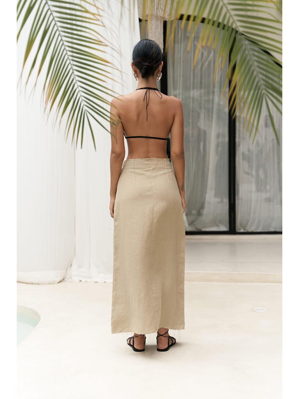 2798 - Samir Pis Detay Haki Keten Etek-2