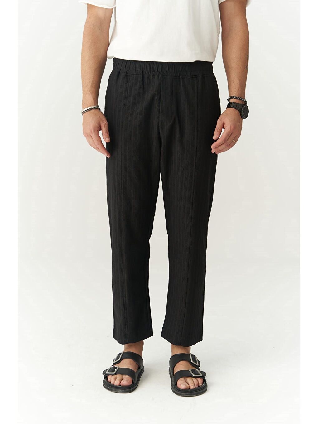 Robin Rachel Erkek Örme Kumaş Siyah Pantolon-2