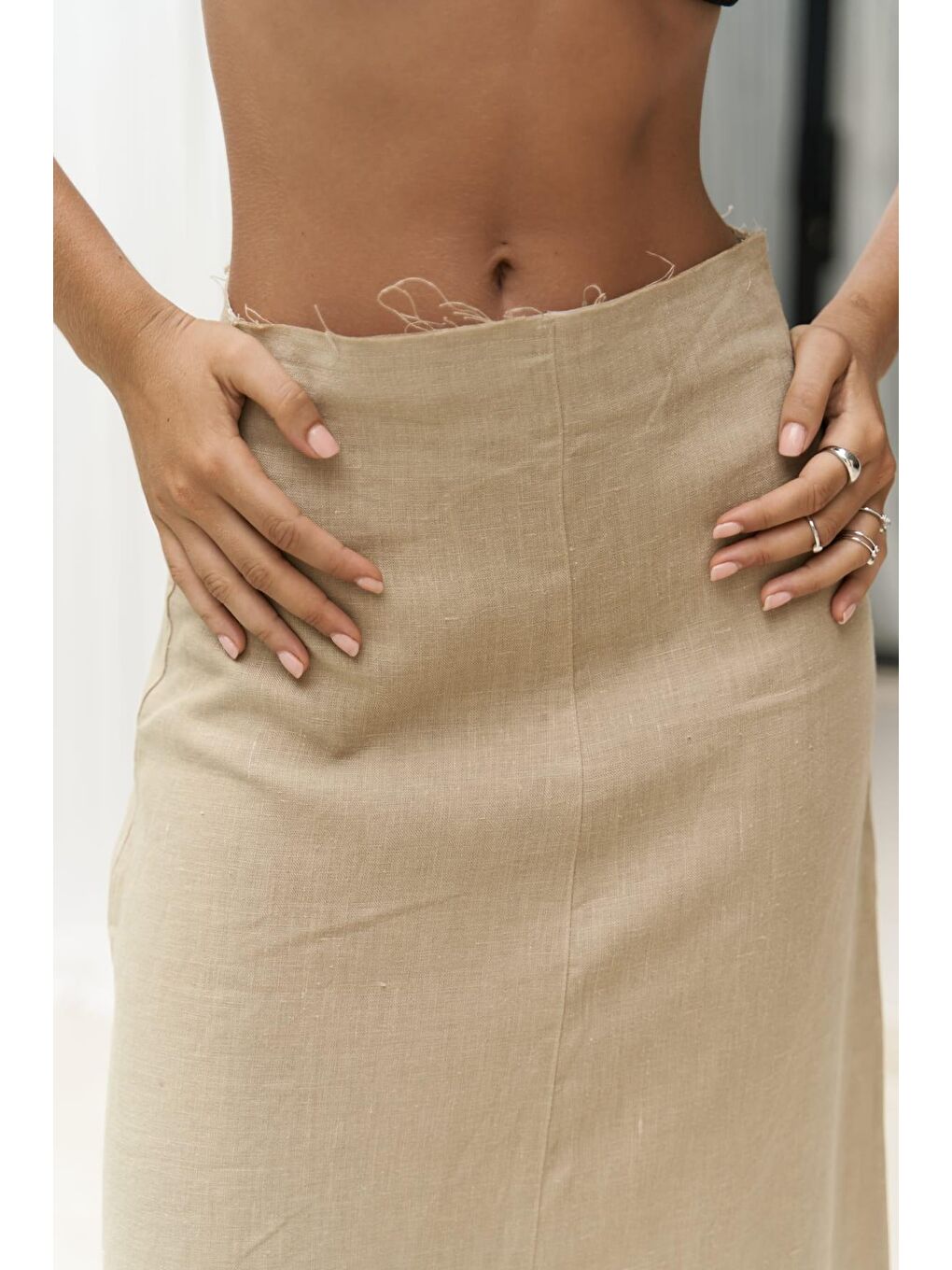 2798 - Samir Pis Detay Haki Keten Etek-3