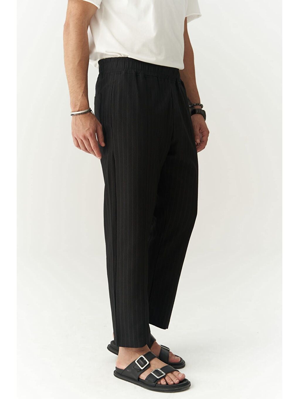 Robin Rachel Erkek Örme Kumaş Siyah Pantolon-3