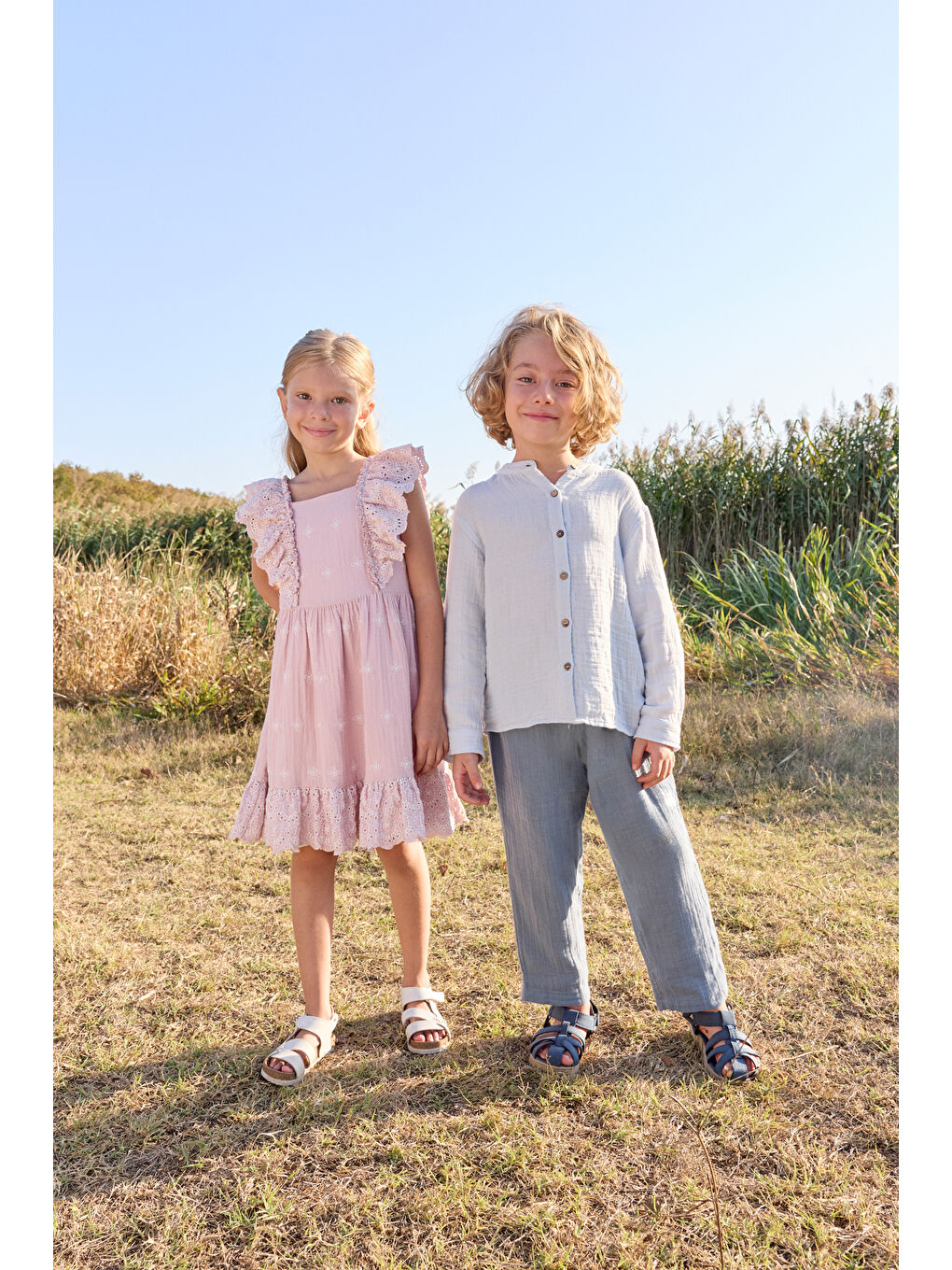 Mavi Erkek Çocuk Uzun Kollu Müslin Gömlek-2