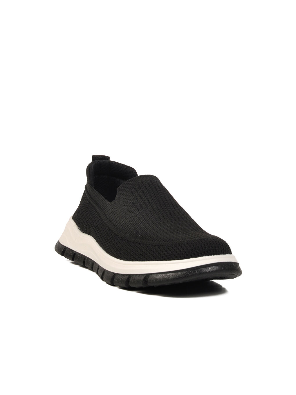 Siyah Beyaz Fileli Hafif Esnek Hava Alabilen Erkek Spor Ayakkabı Point M-2