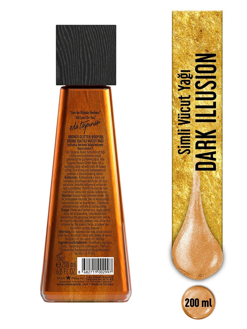 Simli Vücut Yağı Dark Illusion - 200 ml (EGX89)-1