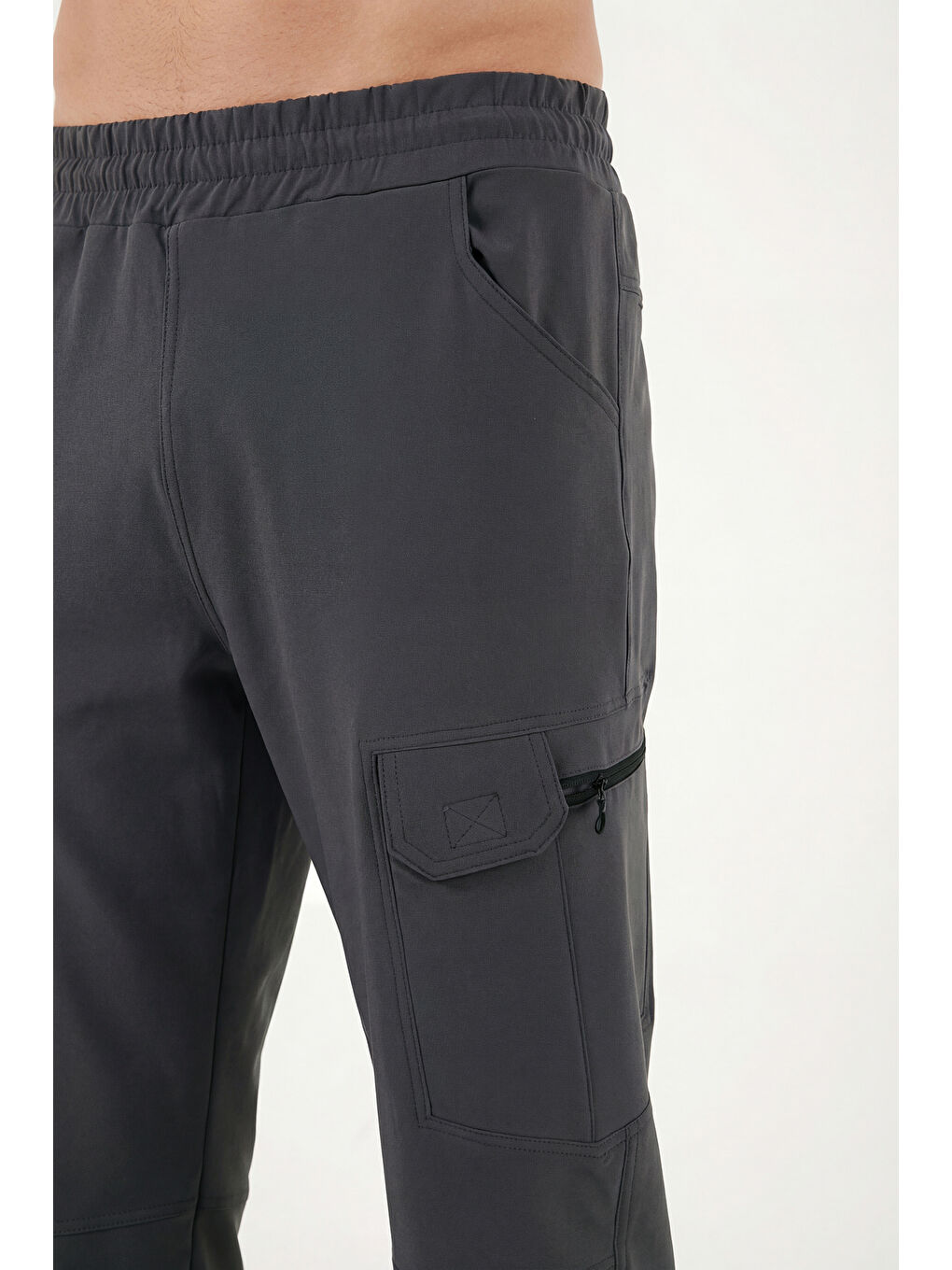 Gri Normal Bel Dar Paça Su İtici Trekking ve Kurye Pantolon 693719-6