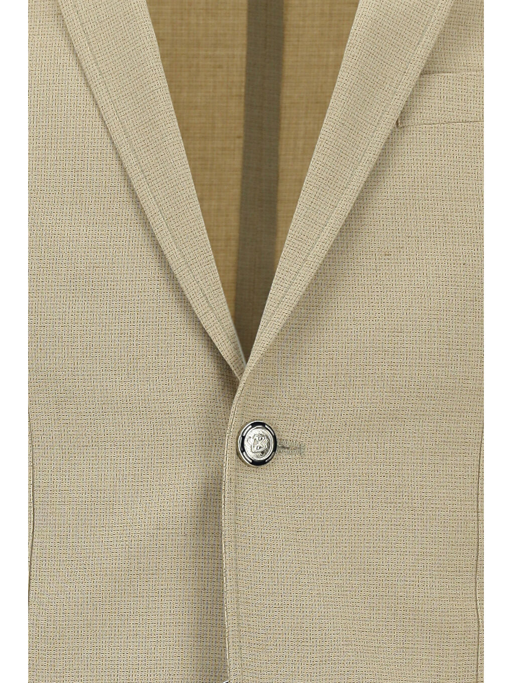 Bej Super Slim Fit Ekstra Dar Kesim Desenli Beli Lastikli İpli Spor Takım Elbise-3