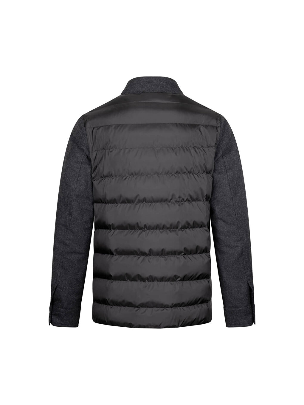 Siyah Regular Fit Bebe Yaka Yünlü Mont-1